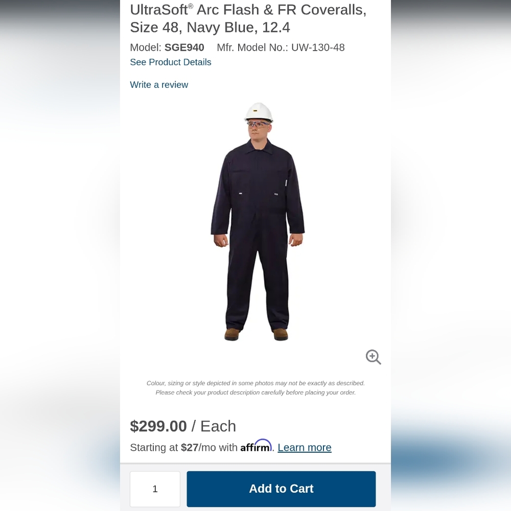 UltraSoft® Arc Flash & FR Coveralls, Navy Blue,